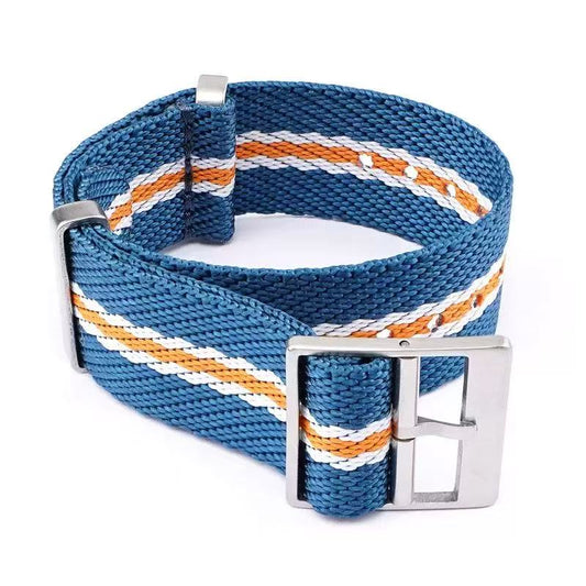 Retro NATO strap Blue white and yellow
