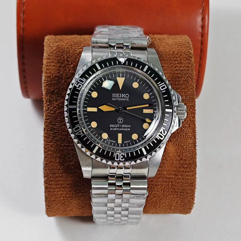 SeikoMod Submariner Vintage Black 200m