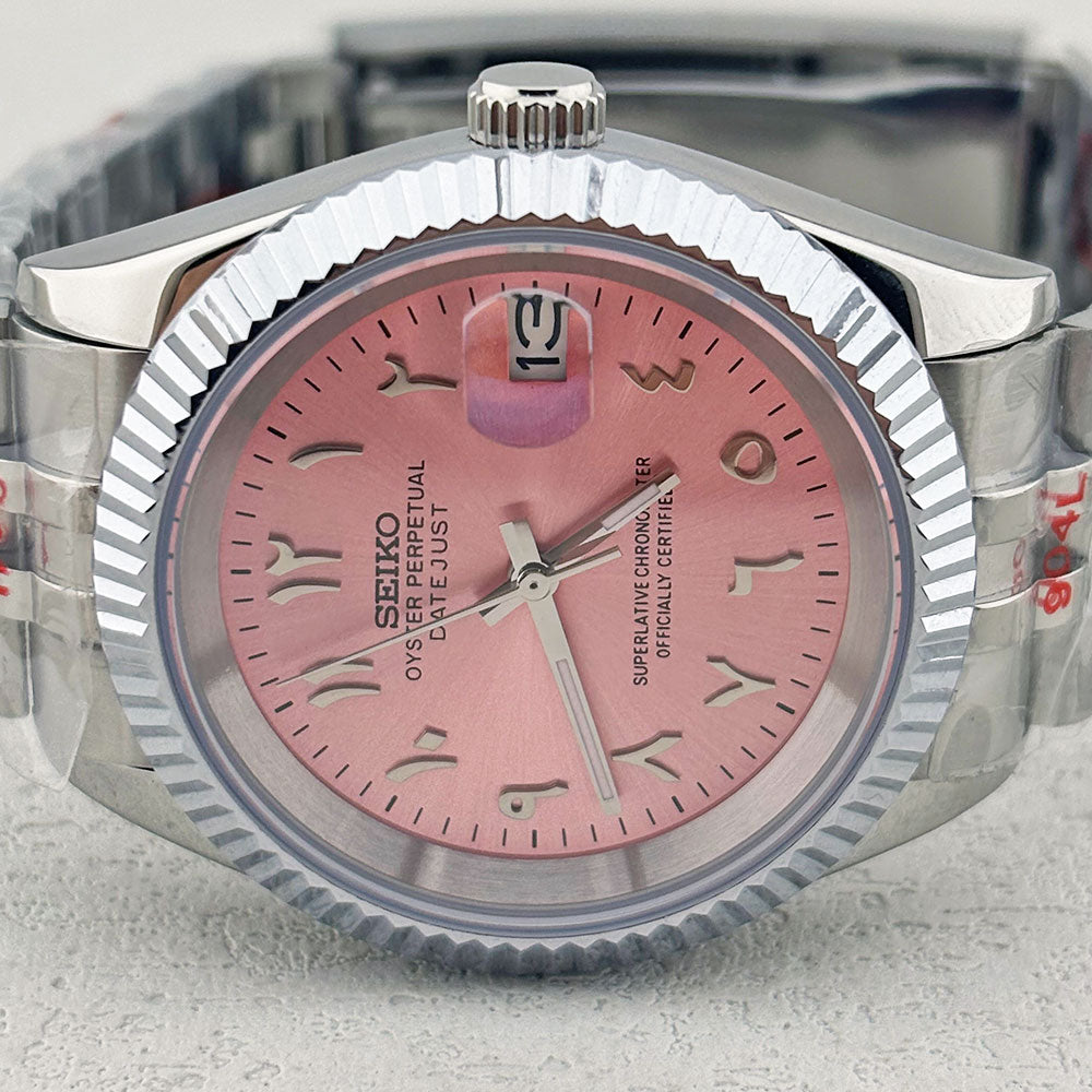 SeikoMod Datejust Arab Pink