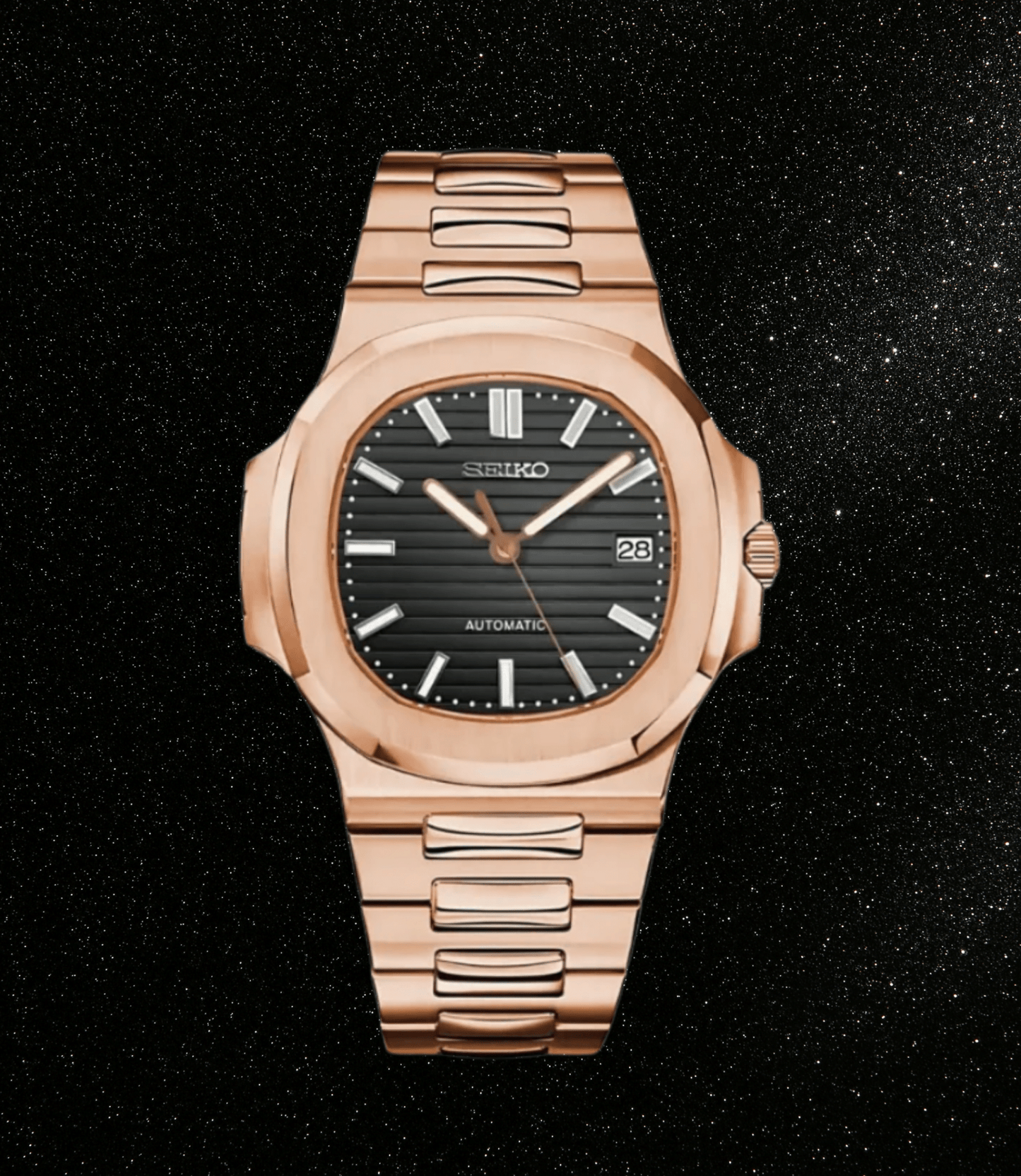 SeikoMod Nautilus Rose Gold - Black