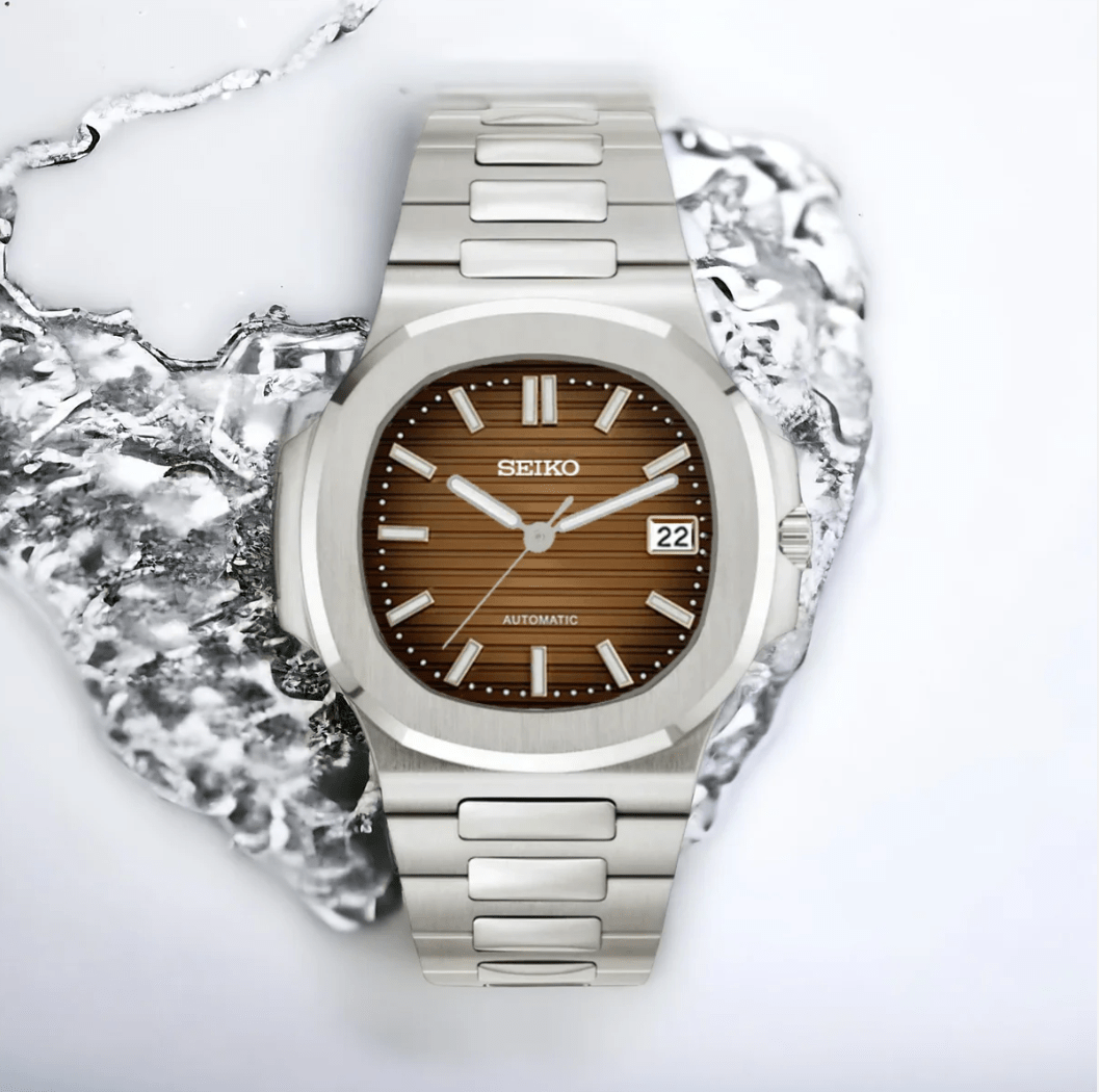 SeikoMod Nautilus Silver Chocolate