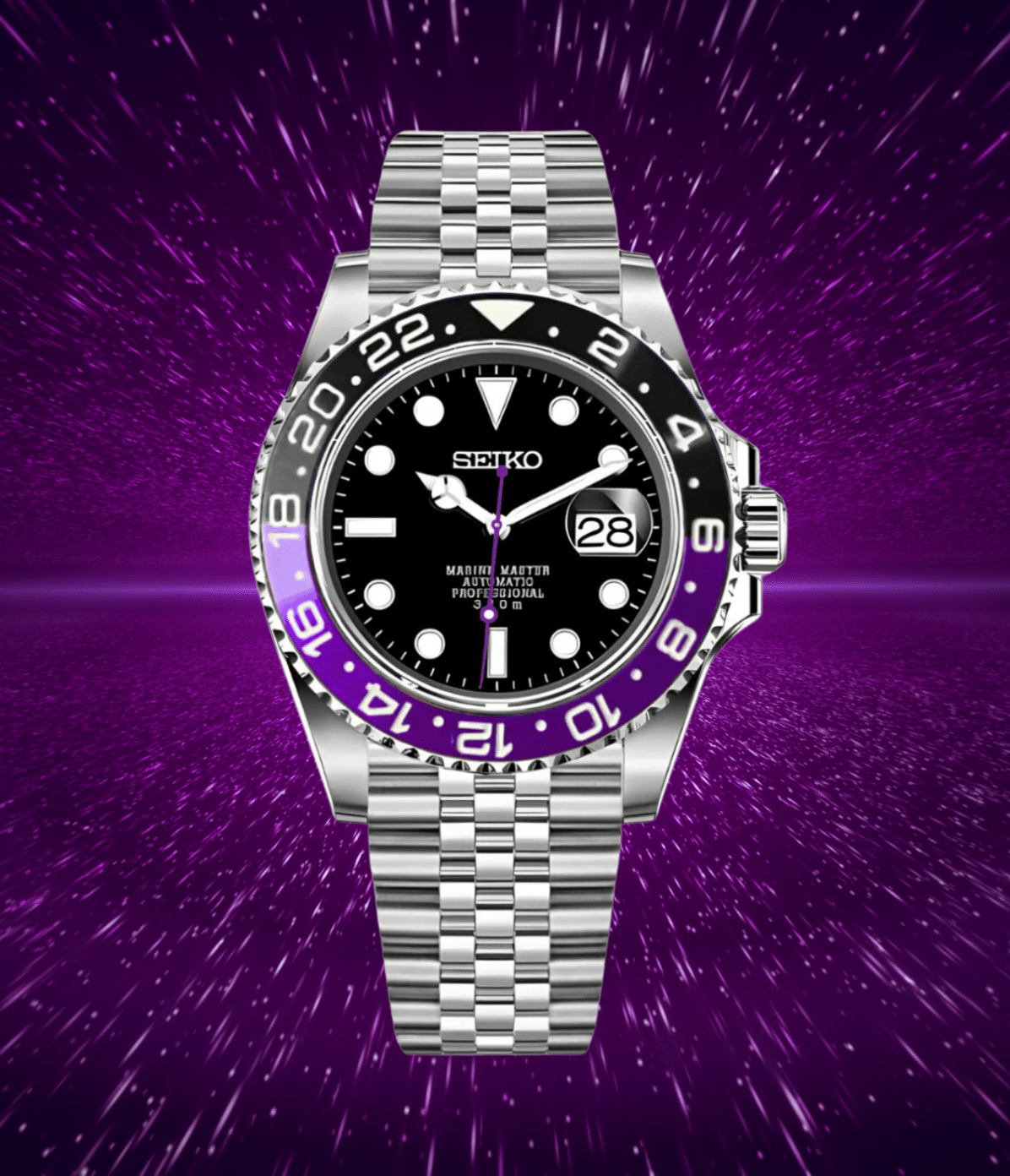 SeikoMod Submariner Purple Black