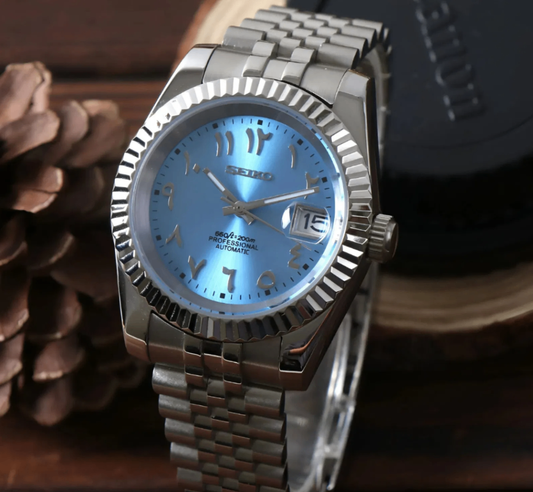 SeikoMod Datejust Arab Ice Blue