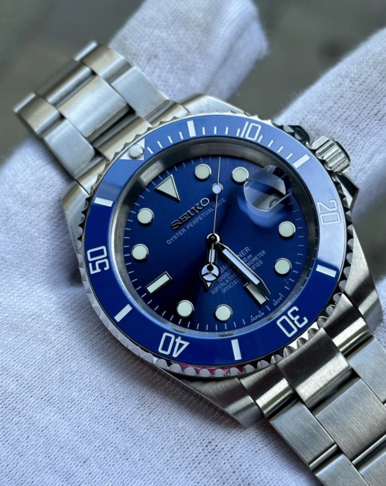 SeikoMod Submariner Blue