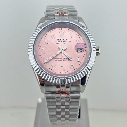 SeikoMod Datejust Arab Pink