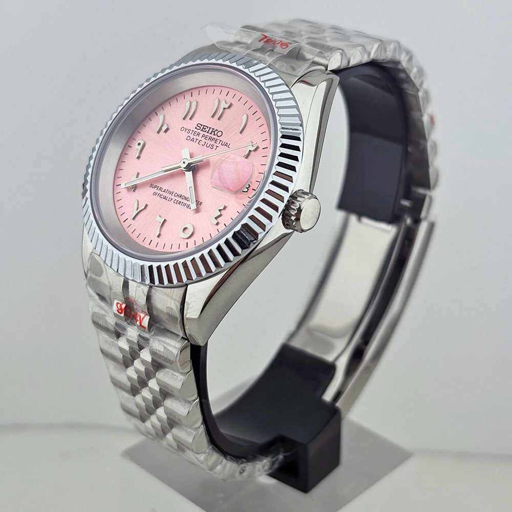 SeikoMod Datejust Arab Pink