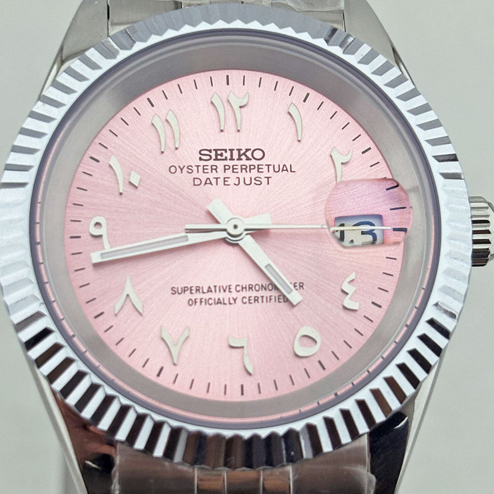 SeikoMod Datejust Arab Pink