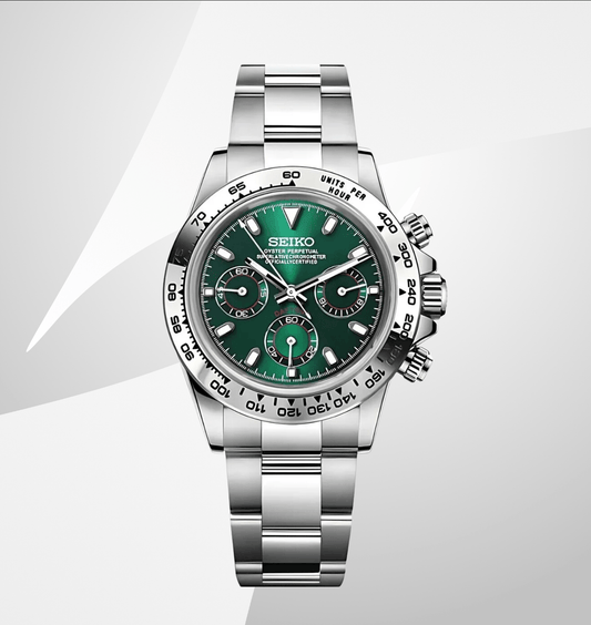 SeikoMod Daytona Silver Green