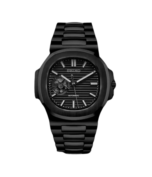 SeikoMod Nautilus All Black (Open Heart)